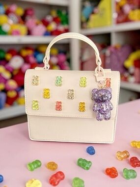 BETSEY JOHNSON PINK multicolor GUMMY BEAR SATCHEL BAG W GIFT BOX